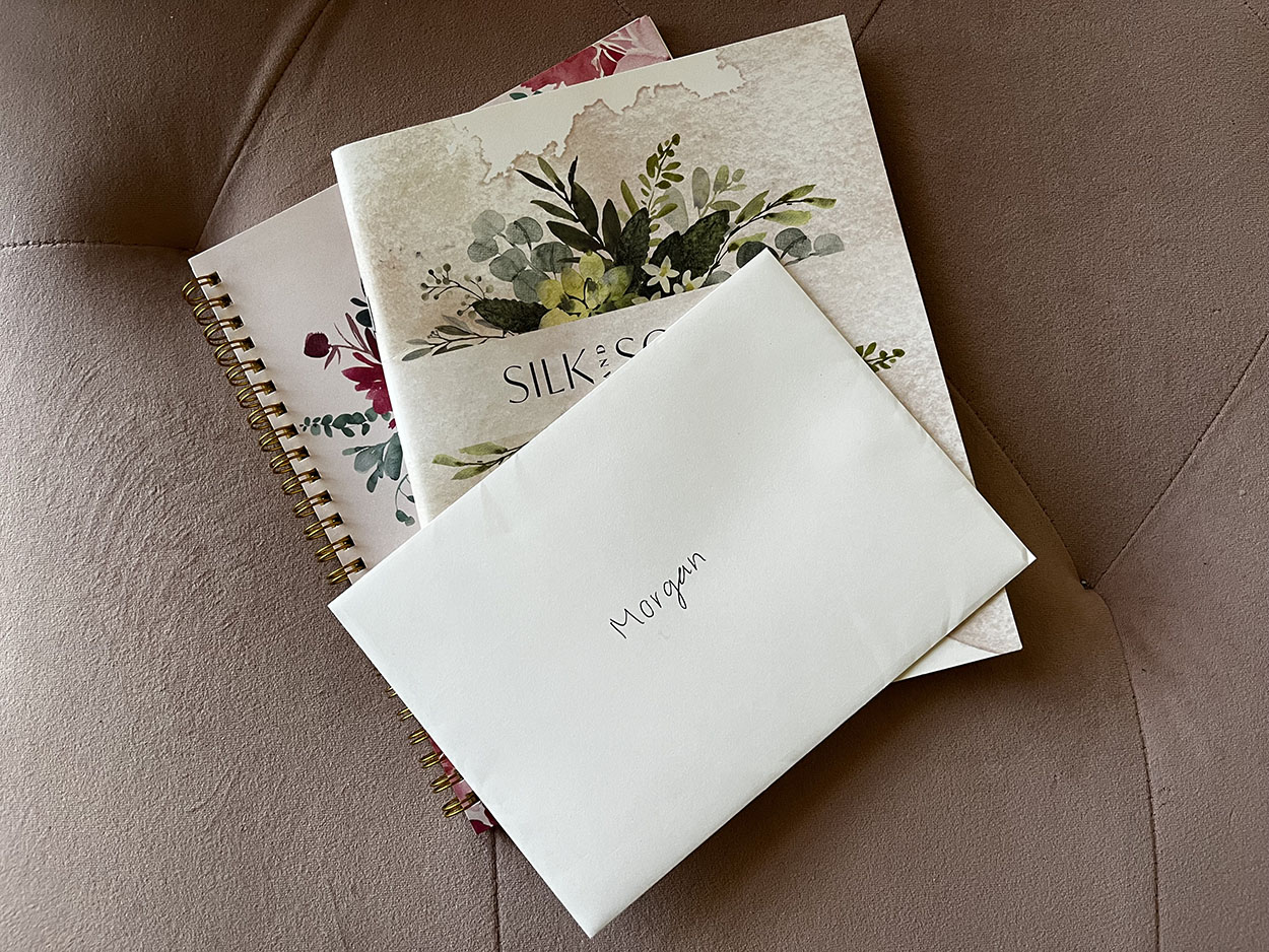 Silk and Sonder monthly planner, life workbook, and welcome letter