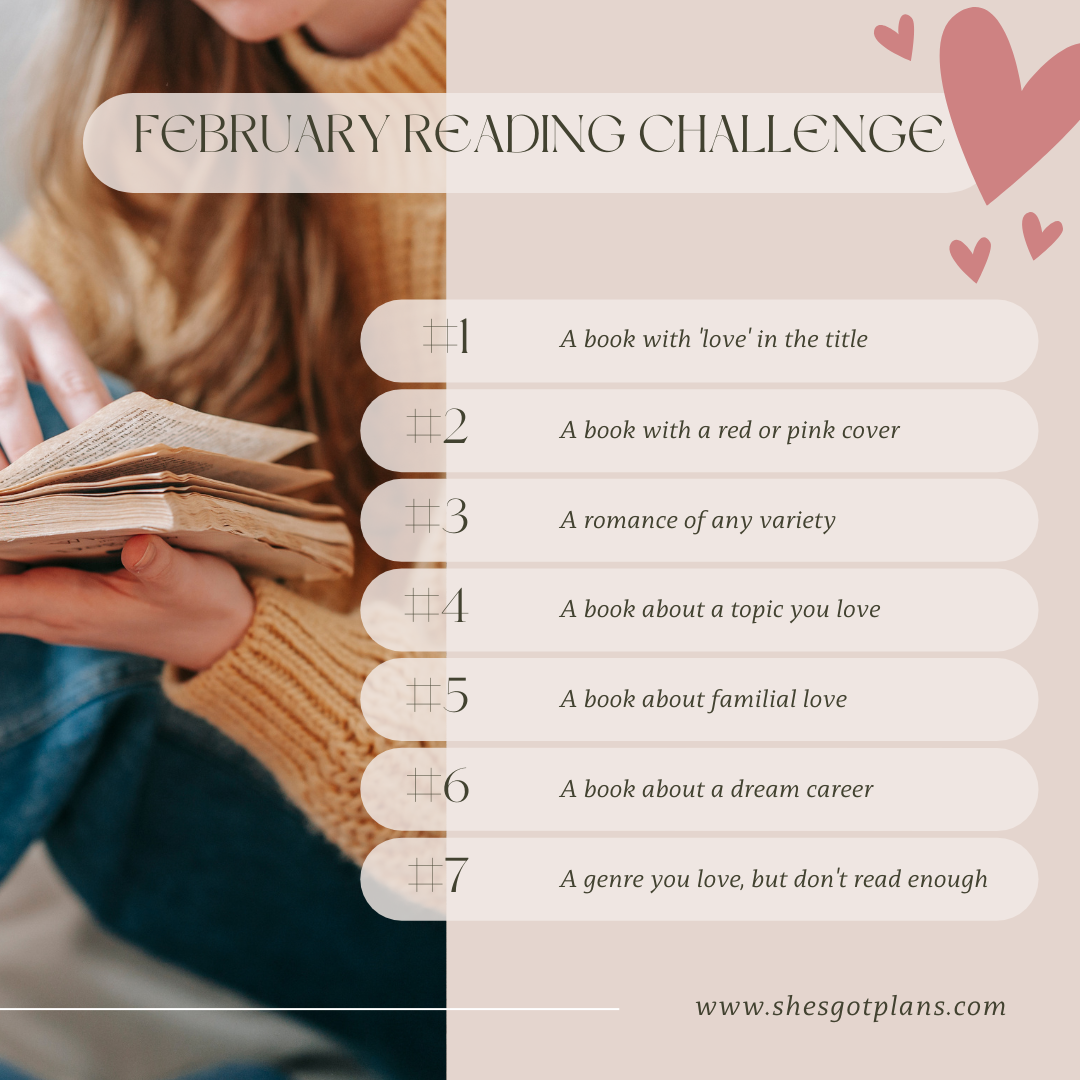 February reading challenge graphic
